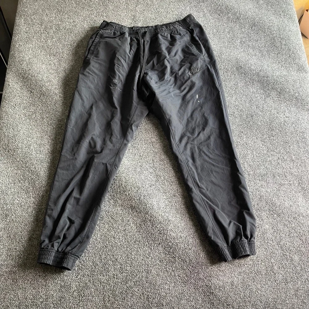 Nike Mens Sportswear Woven Jogger‎ Pants Black Embroidered Logo Size L